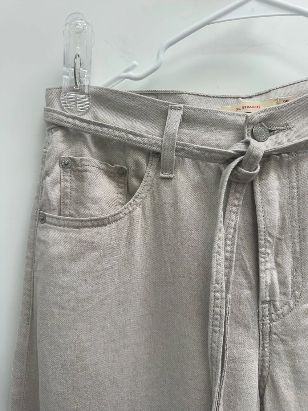 LEVI’S XL BAGGY STRAIGHT LINEN BLEND WOMEN'S PANTS (size waist 25, length 29) - Picture 8 of 12
